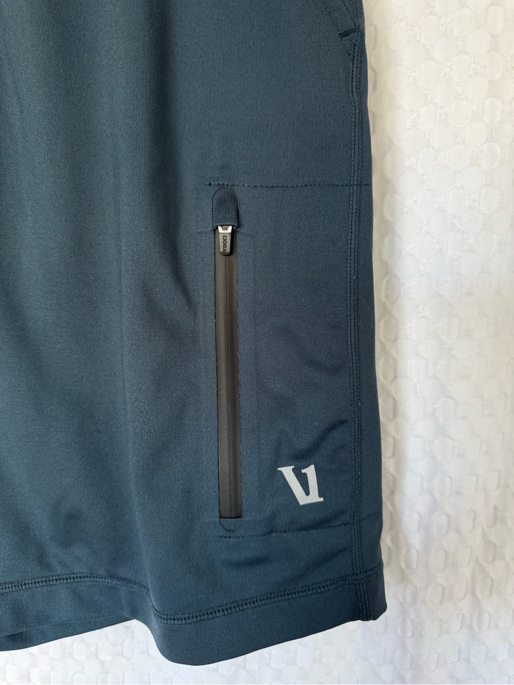 Vuori Ponto Performance Lounge Shorts Blue Green Zip Pocket Men’s Medium - Picture 3 of 7